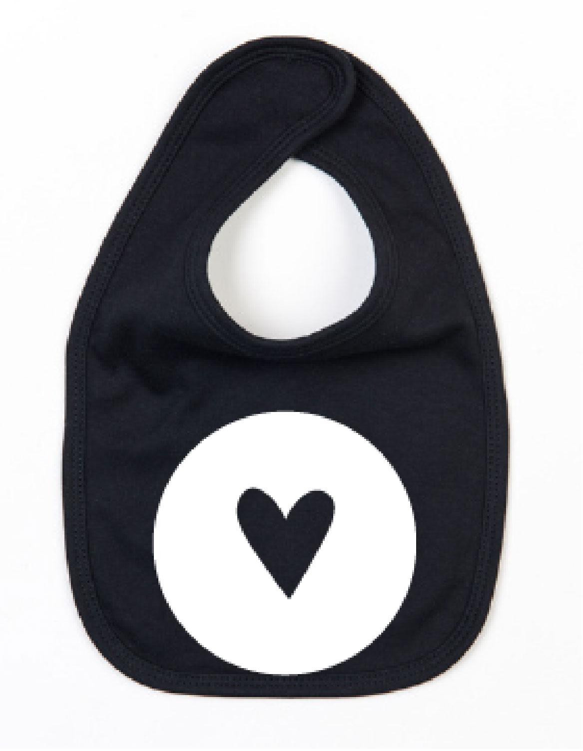 Slabbetje Heart Zwart