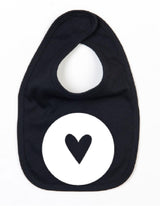 Slabbetje Heart Zwart