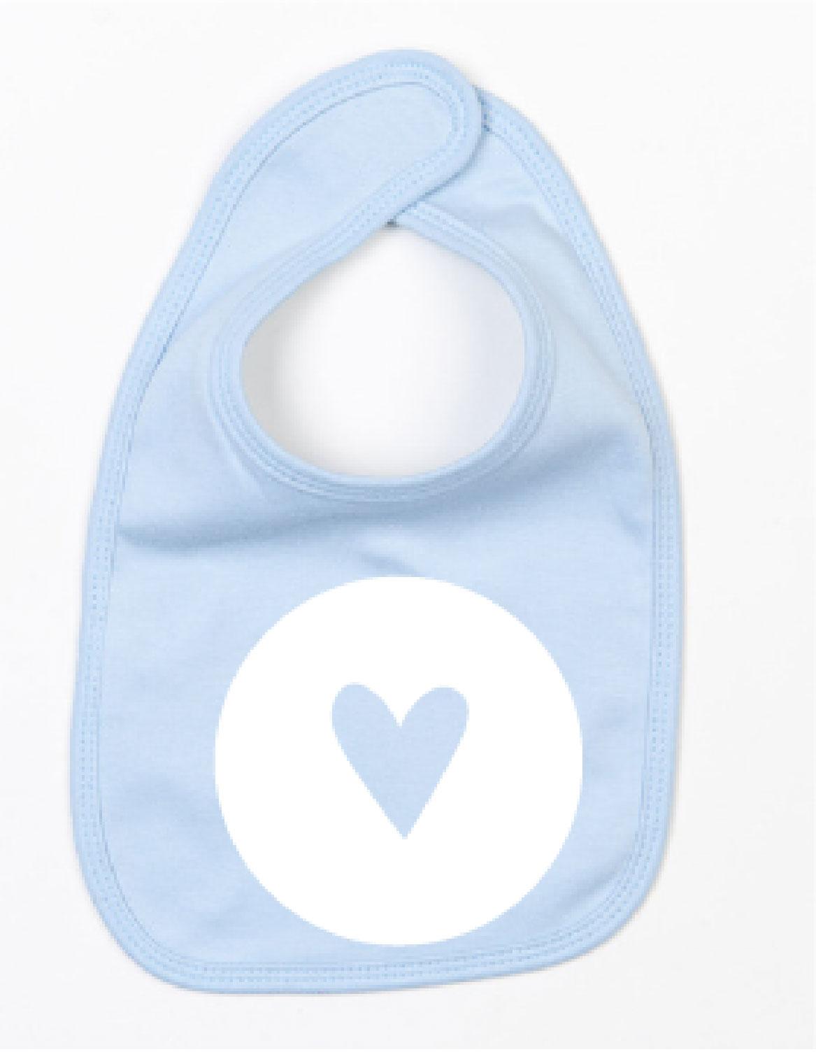 Slabbetje Heart Licht Blauw