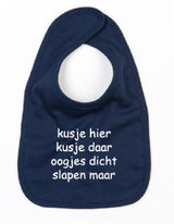Slabbetje Kusje Hier Kusje Daar Donker Blauw