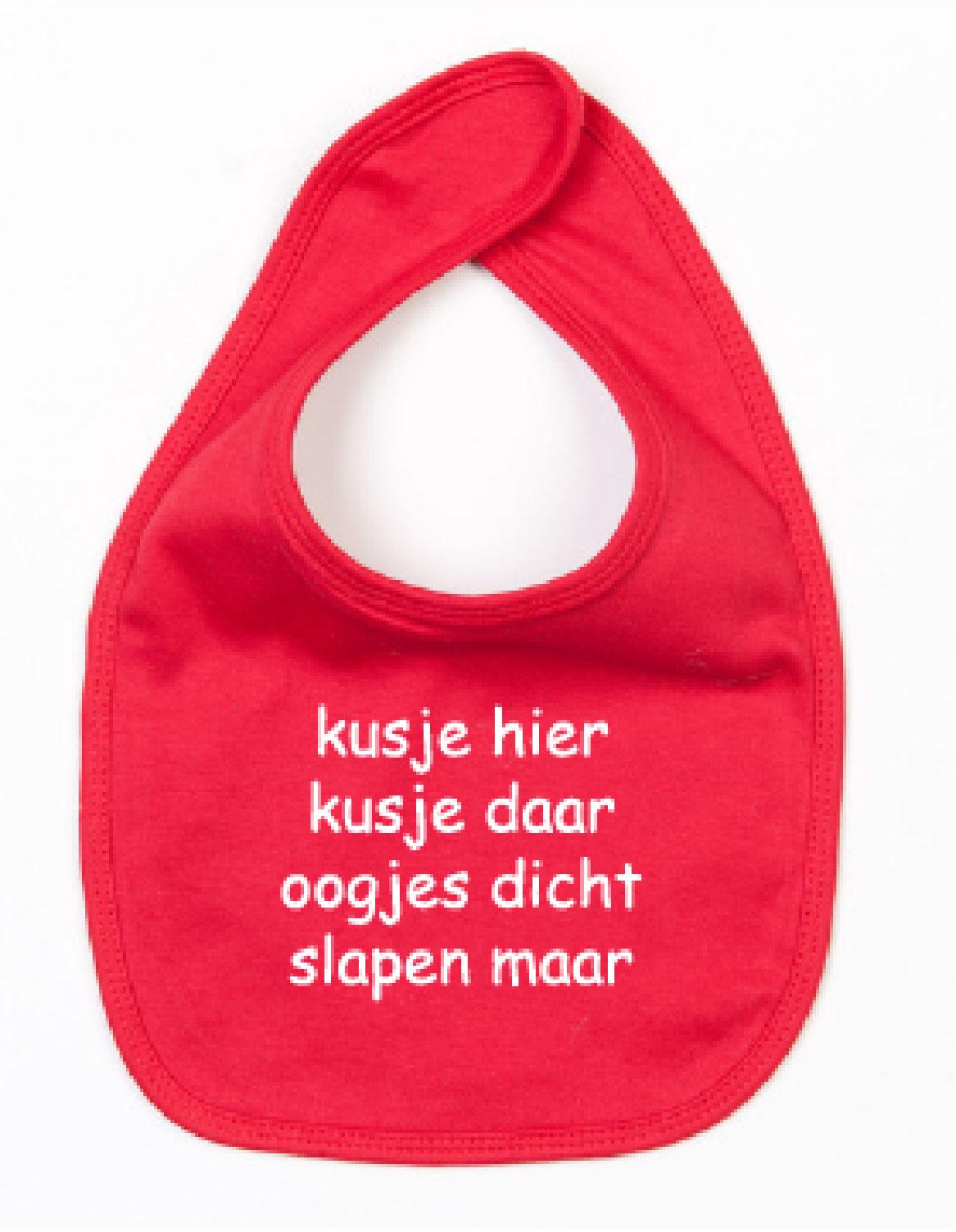 Slabbetje Kusje Hier Kusje Daar Rood
