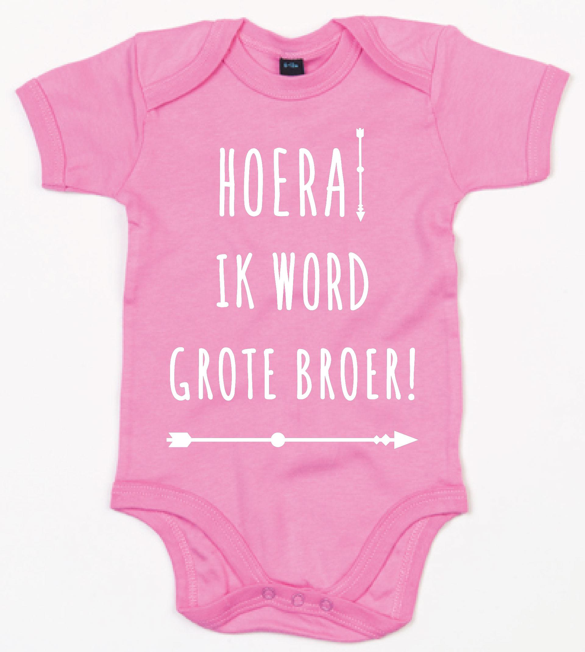 Rompertje Hoera Grote Broer Bubble Gum Pink