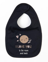Slabbetje Love You To The Moon Zwart