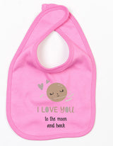 Slabbetje Love You To The Moon Donker Roze