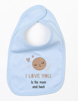 Slabbetje Love You To The Moon Licht Blauw