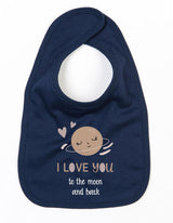 Slabbetje Love You To The Moon Donker Blauw