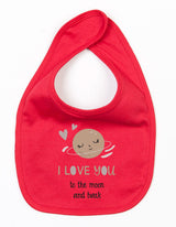 Slabbetje Love You To The Moon Rood