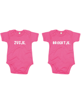 Rompertjes - Zusje & Broertje Fuchsia