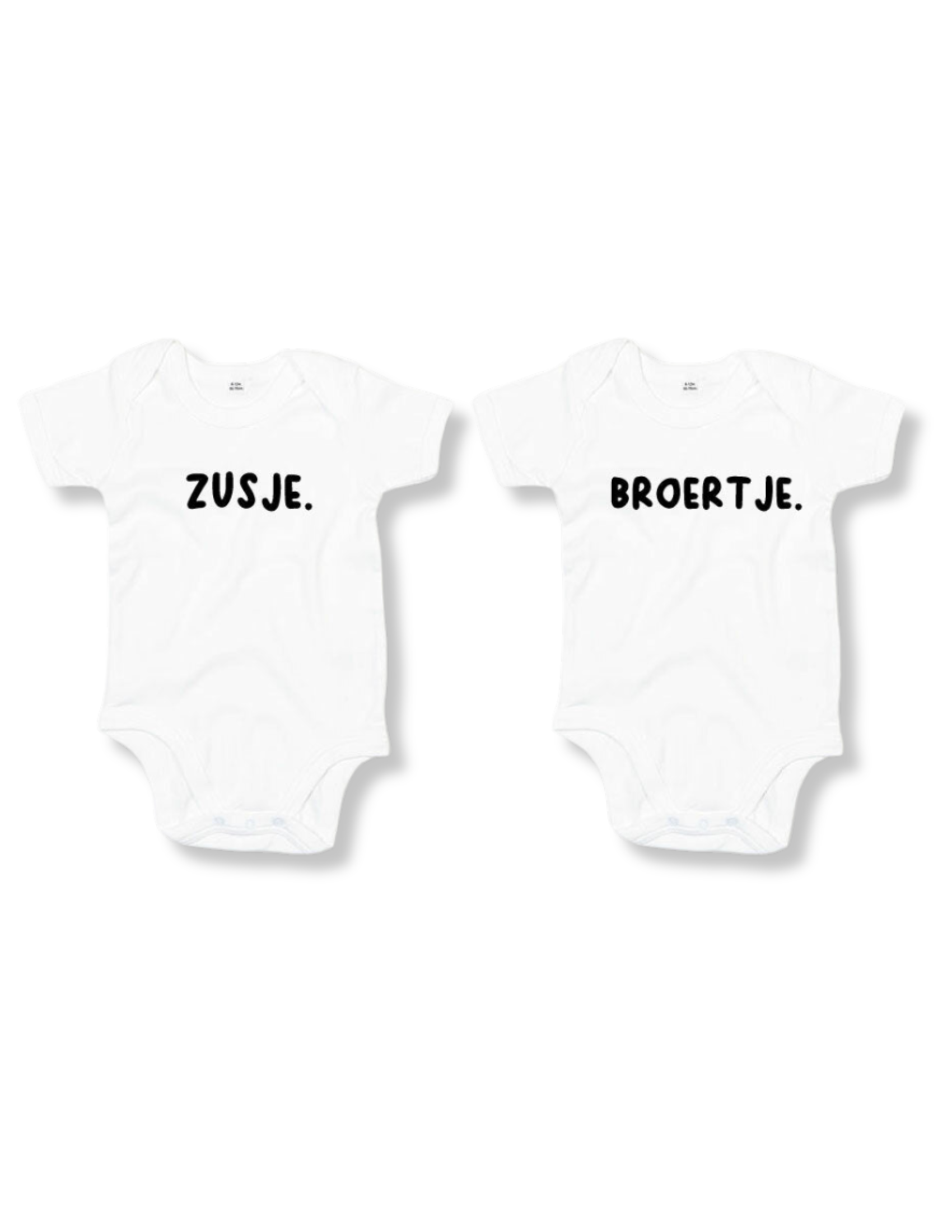 Rompertjes - Zusje & Broertje Wit