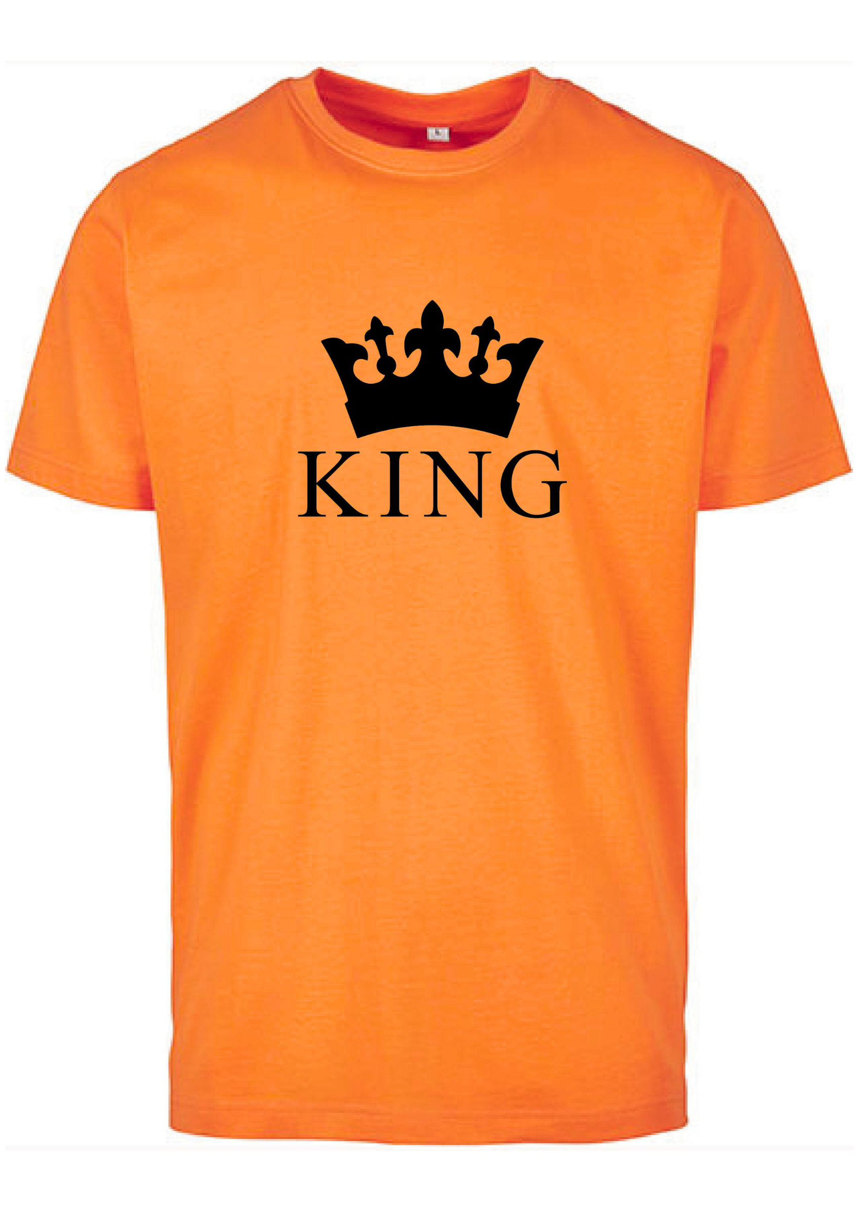 T-Shirts Heren King Oranje - Zwart