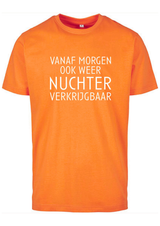 T-Shirts Heren Nuchter Oranje - Wit