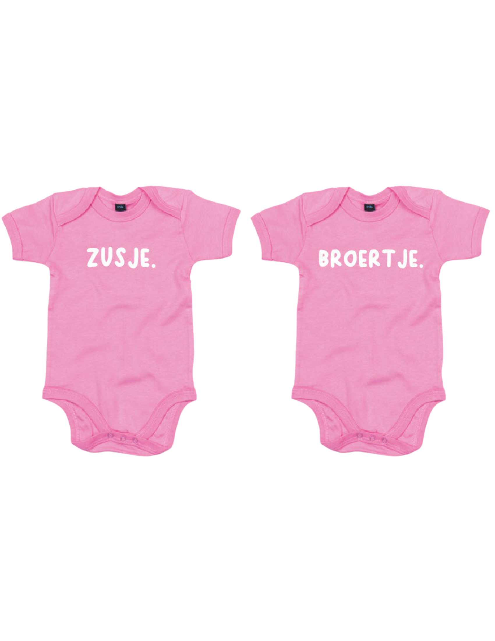 Rompertjes - Zusje & Broertje Bubble Gum Pink