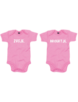 Rompertjes - Zusje & Broertje Bubble Gum Pink