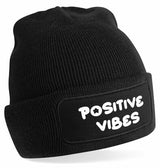 Beanie - Positive vibes Black