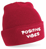 Beanie - Positive vibes Red