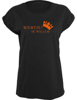 T-Shirts Dames Biertje Zwart - Oranje