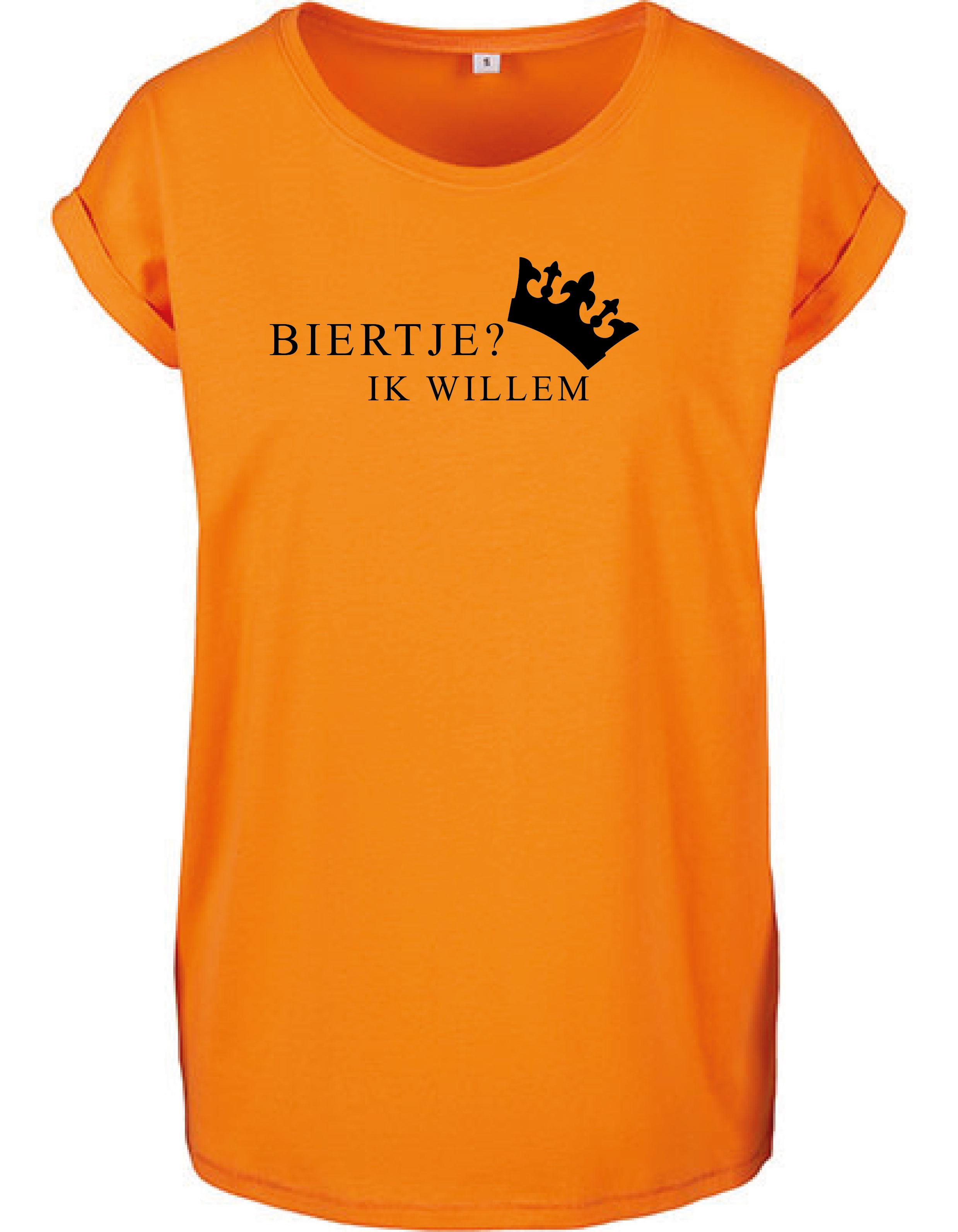 T-Shirts Dames Biertje Oranje - Zwart