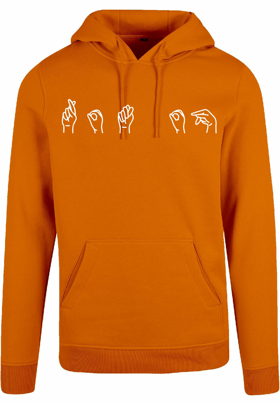 Hoodie - Gebarentaal; Rot op Paradise Orange