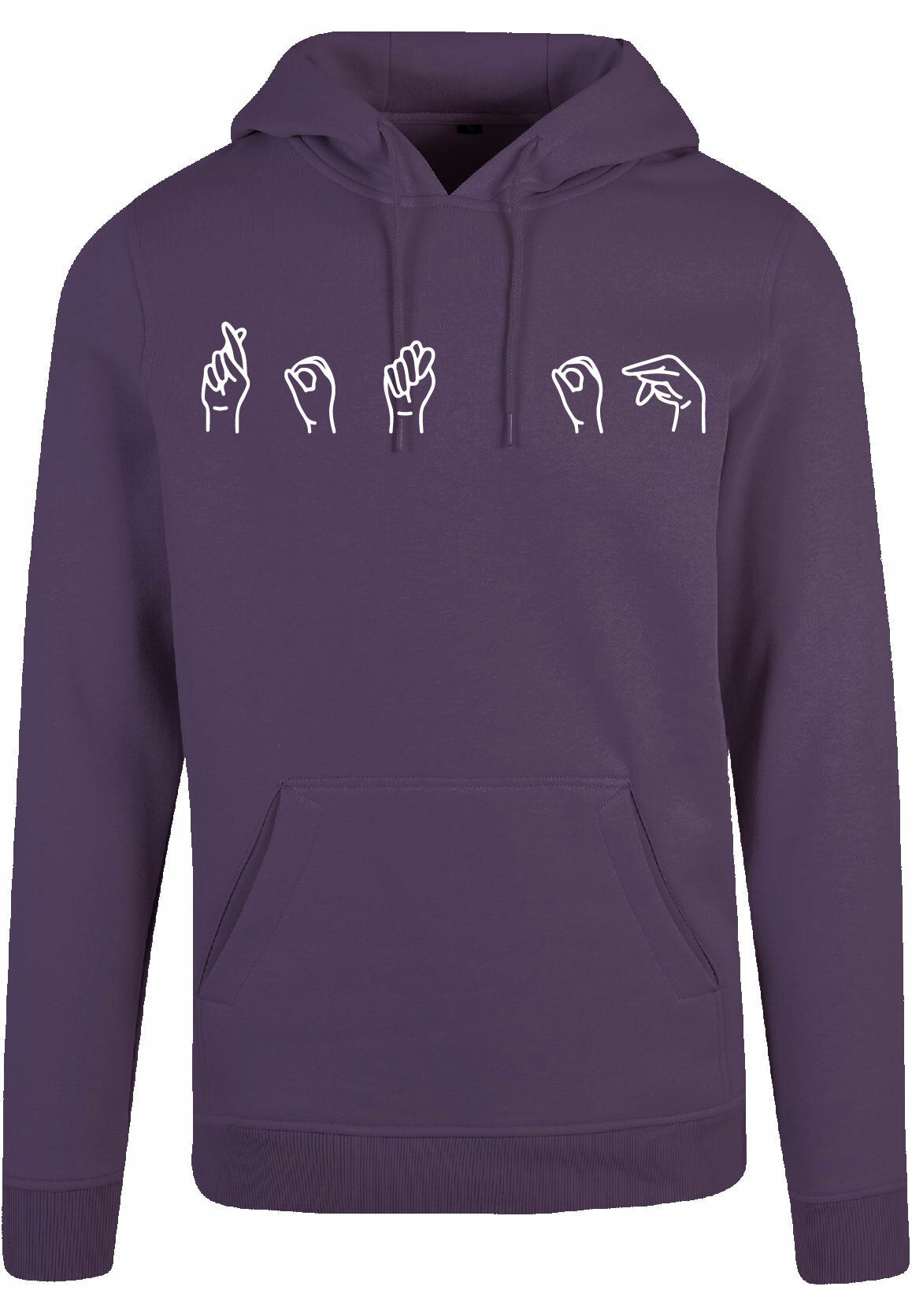 Hoodie - Gebarentaal; Rot op Purple Night