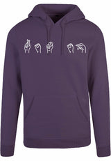 Hoodie - Gebarentaal; Rot op Purple Night