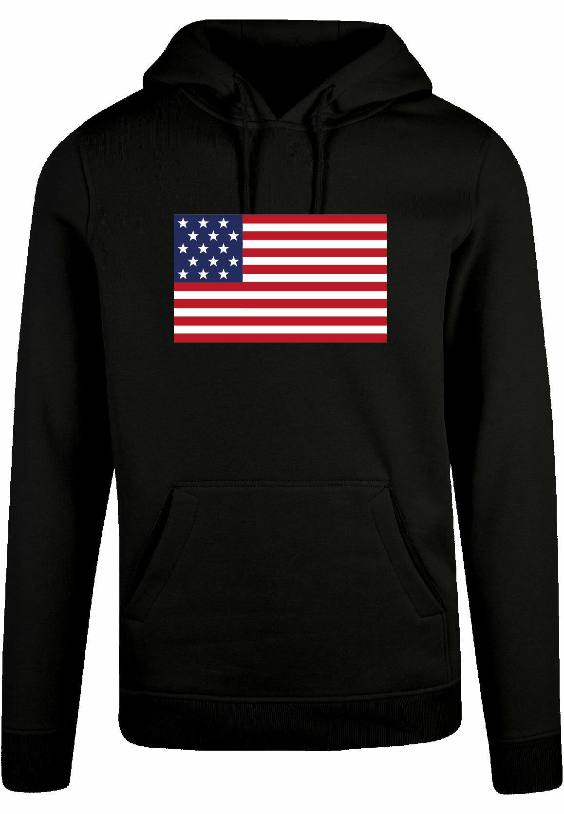 Hoodie - American Flag Black