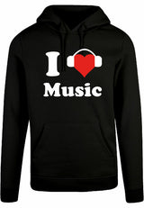 Hoodie - I love music Black
