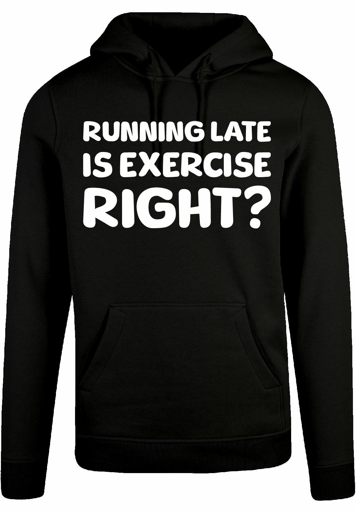 Hoodie - Running late Black