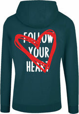 Hoodie - Follow your heart Bottle Green