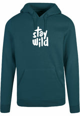 Hoodie - Stay Wild Bottle Green