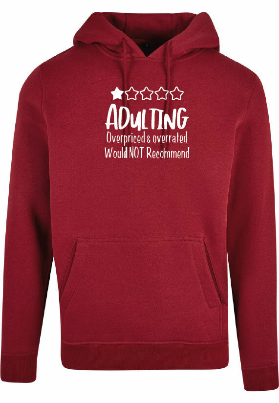 Hoodie - Adulting Burgundy