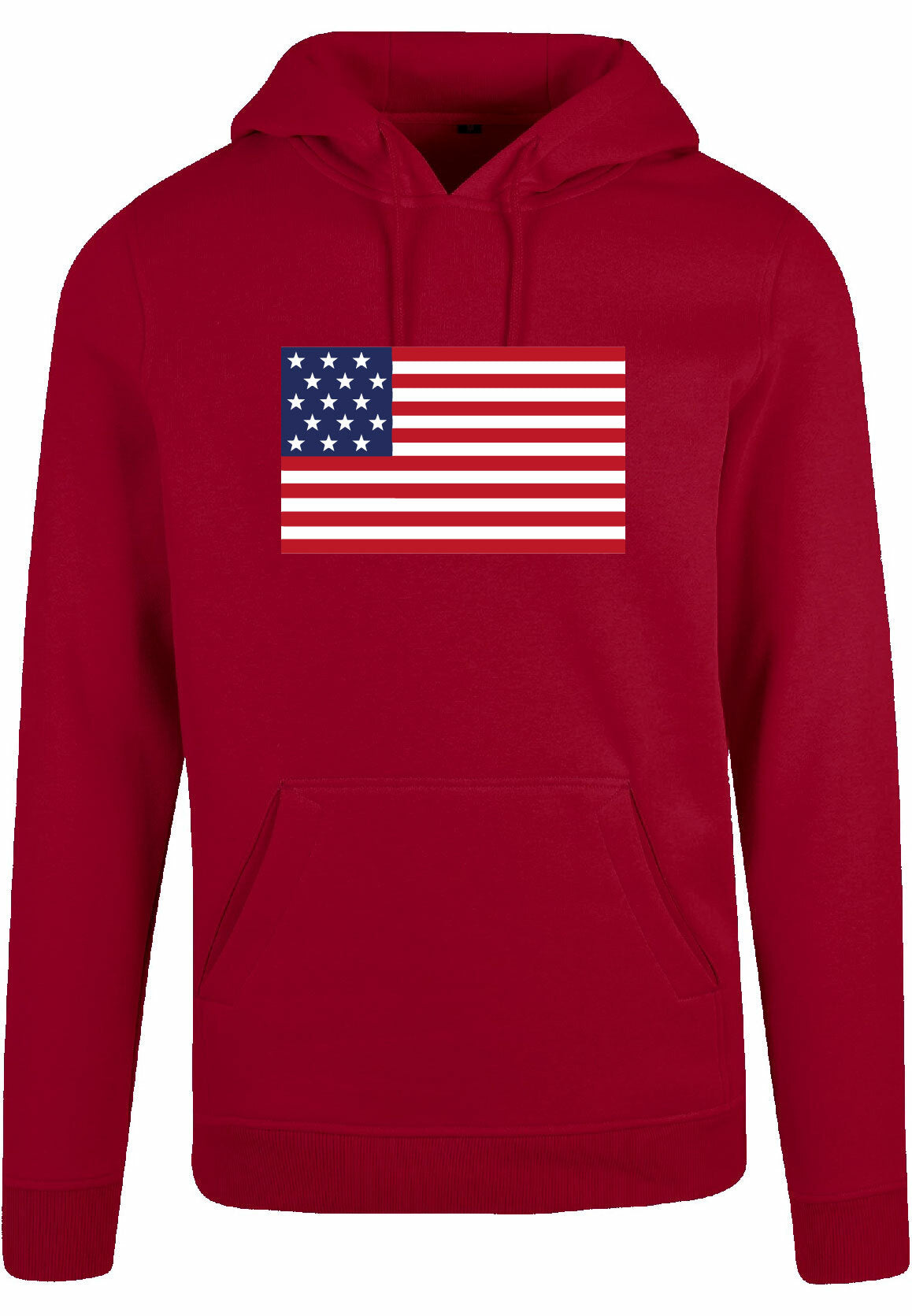 Hoodie - American Flag Burgundy