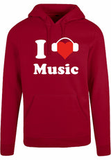 Hoodie - I love music Burgundy