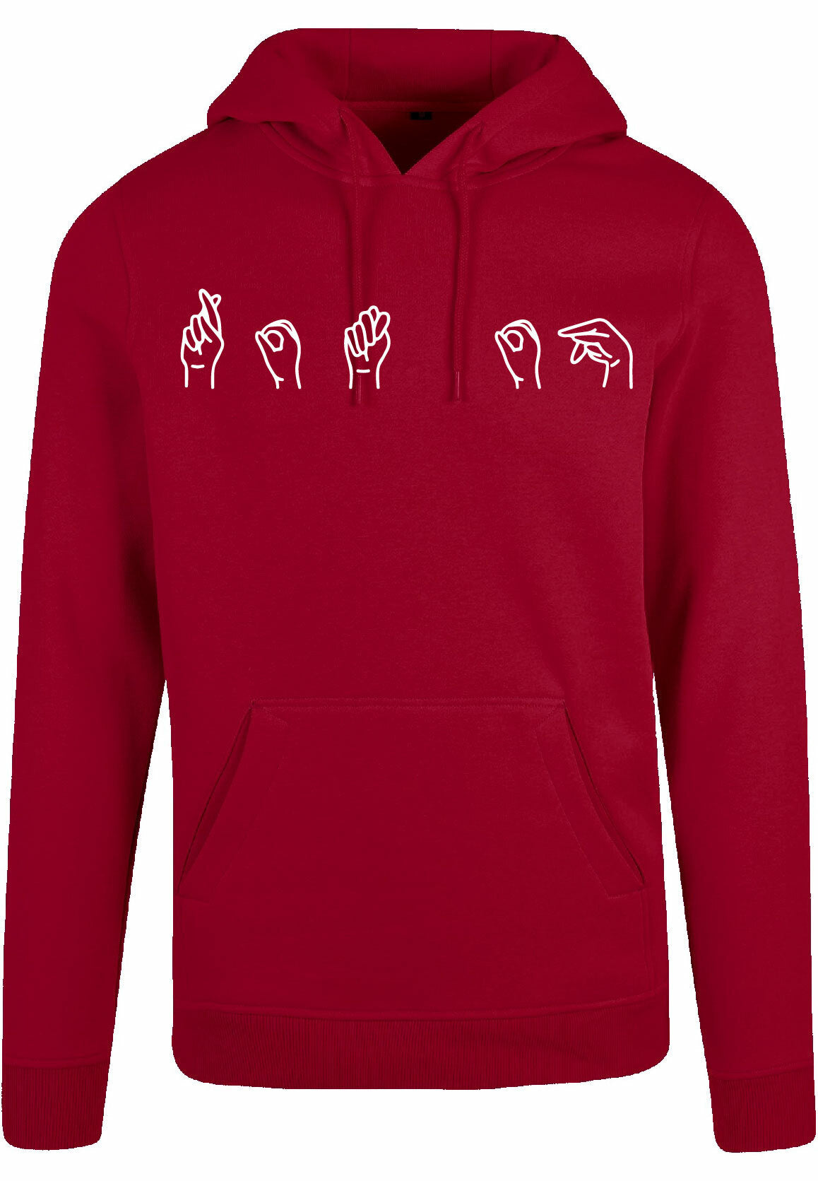 Hoodie - Gebarentaal; Rot op Burgundy