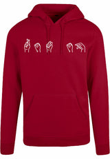 Hoodie - Gebarentaal; Rot op Burgundy