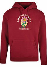 Hoodie - Take it easy Burgundy