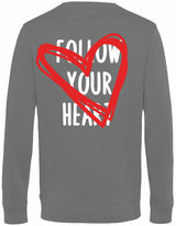 Hoodie - Follow your heart Charcoal Heather