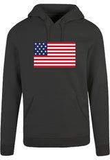 Hoodie - American Flag Charcoal Heather
