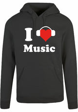 Hoodie - I love music Charcoal Heather