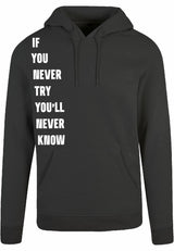 Hoodie - Never Try, Never Know Charcoal Heather