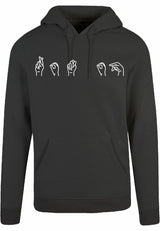 Hoodie - Gebarentaal; Rot op Charcoal Heather
