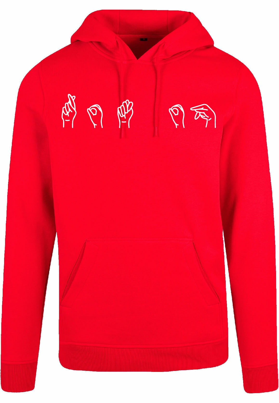 Hoodie - Gebarentaal; Rot op Red
