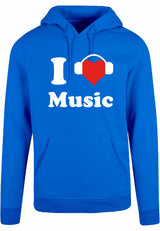 Hoodie - I love music Cobalt Blue