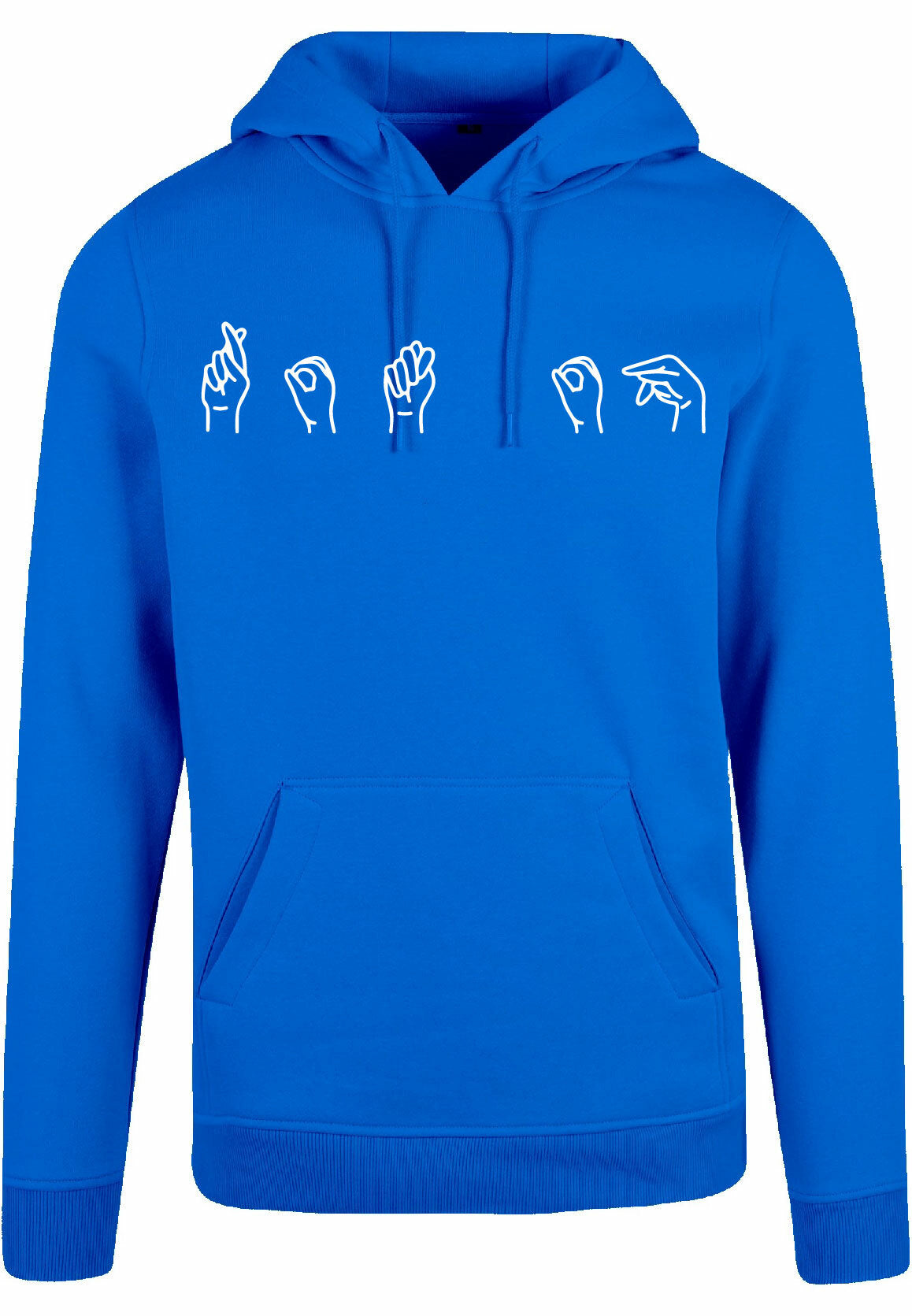 Hoodie - Gebarentaal; Rot op Cobalt Blue