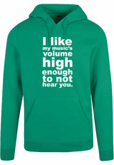 Hoodie - I like my music Forest Green