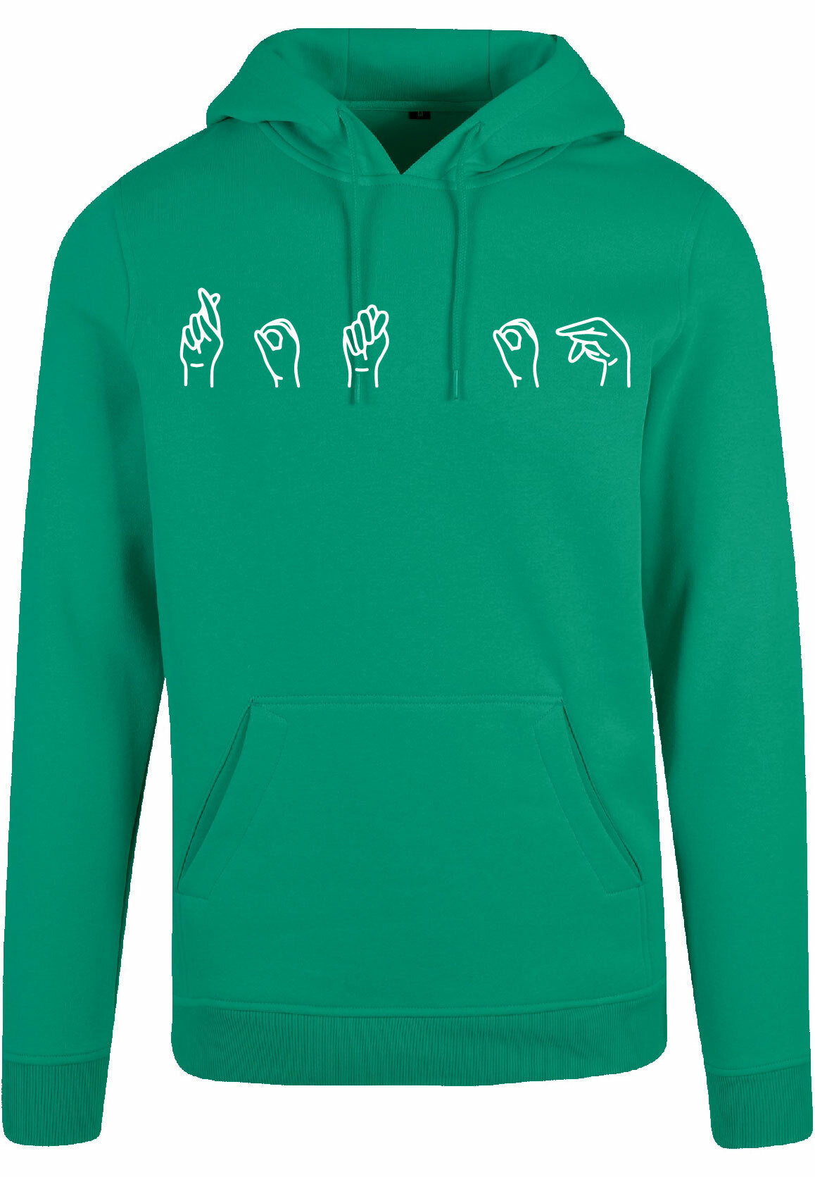 Hoodie - Gebarentaal; Rot op Forest Green