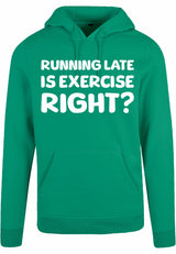 Hoodie - Running late Forest Green