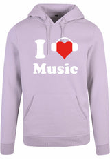 Hoodie - I love music Lilac