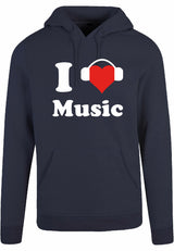 Hoodie - I love music Navy
