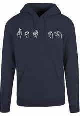 Hoodie - Gebarentaal; Rot op Navy