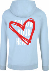 Hoodie - Follow your heart Ocean Blue